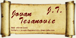 Jovan Tešanović vizit kartica
